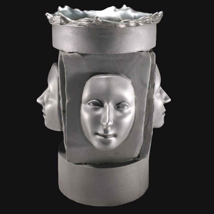 Mike Leckie Sculptor Four Face Vase